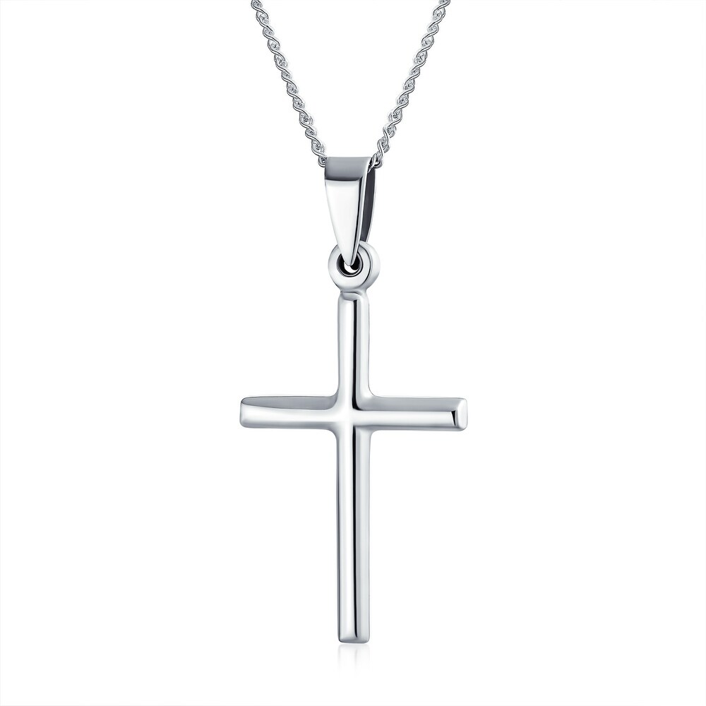 West Coast Jewelry Sterling Silver Satin Cross Pendant West Coast Jewelry Sterling Silver Satin Cross Pendant